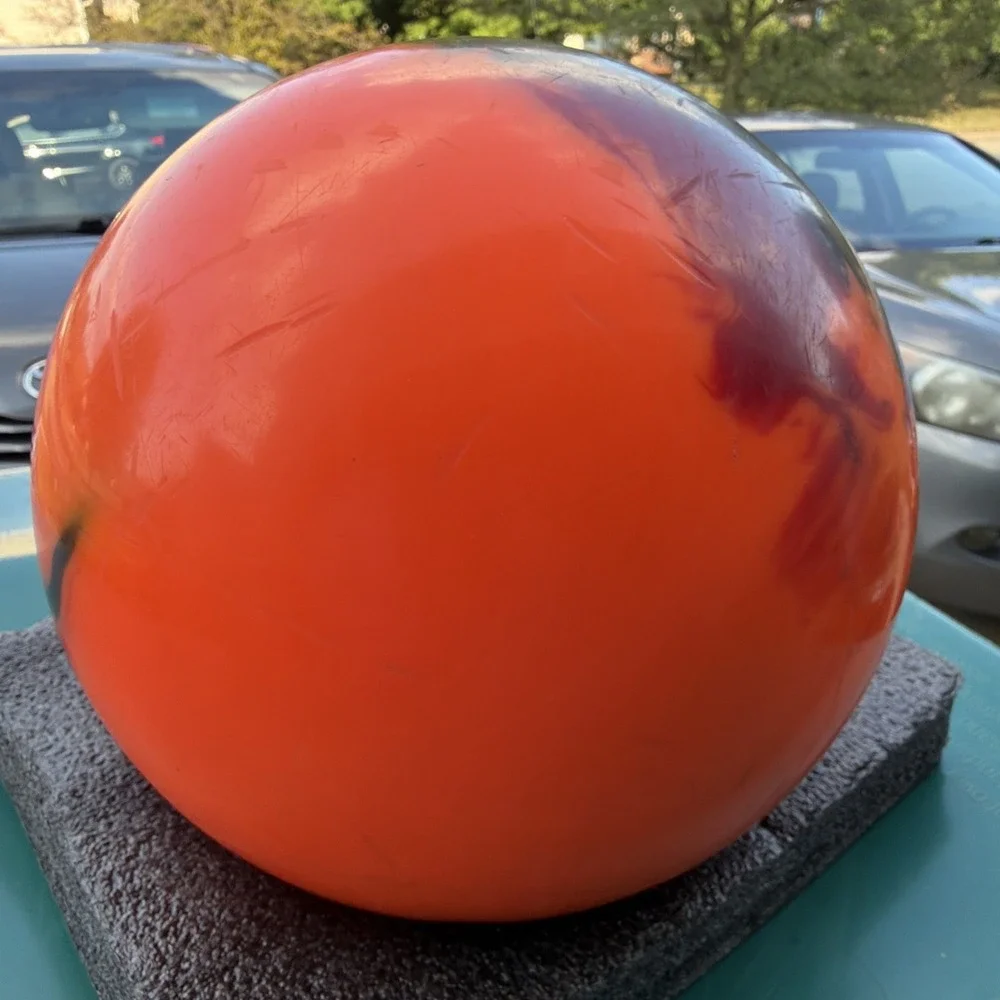 Columbia 300 Drilled 15lb Bowling Ball Red Black Orange Swirl Made In USA